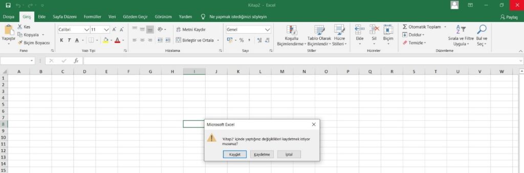 Microsoft Office Excel Açma / Kapatma